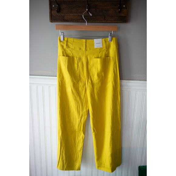 Anthropologie Colette Cropped Wide-Leg Pants Linen SIZED WRONG - Picture 3 of 3